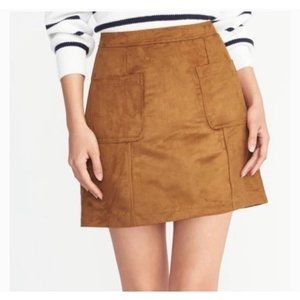 Faux Suede Camel Brown Mini Skirt